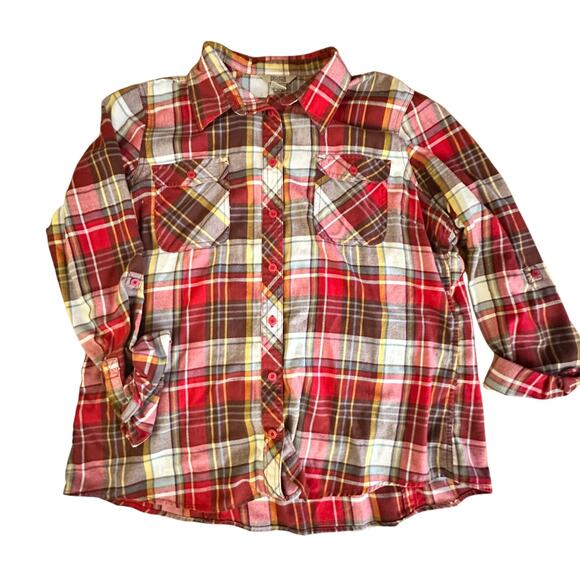 DULUTH TRADING COMPANY x Womens Flannel Button Up Shirt l Size XXL - Picture 1 of 6